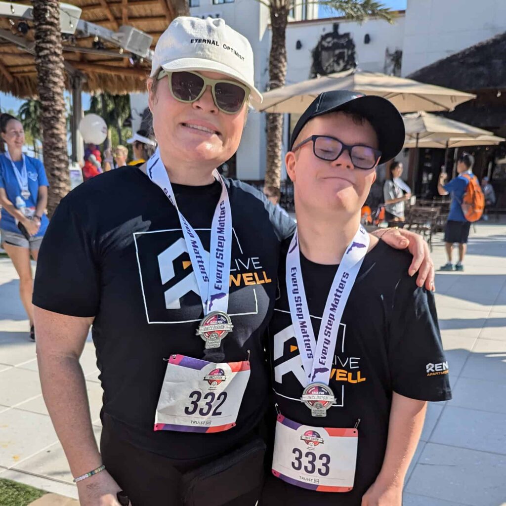 Ellie Norton and her son at the 2024 Race for Inclusion in Kissimmee, Florida
