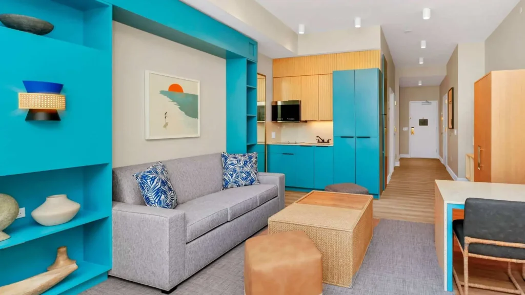 Suite living room at Embassy Suites by Hilton Orlando Sunset Walk