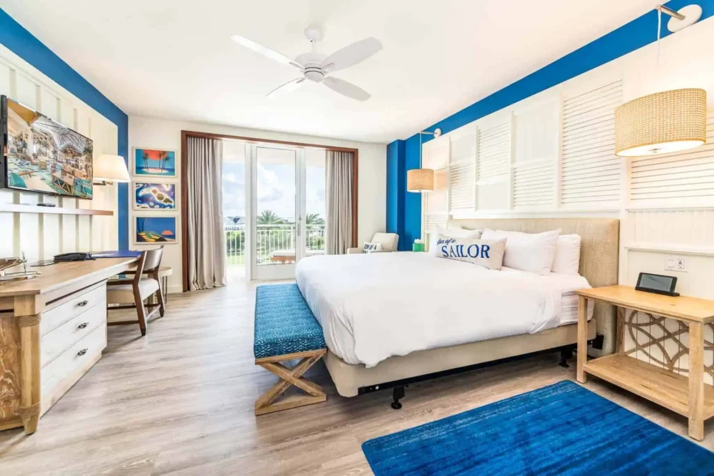 King suite at Margaritaville Resort Orlando with balcony