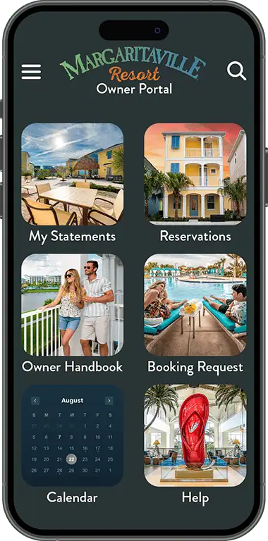 Mockup of an owner portal app