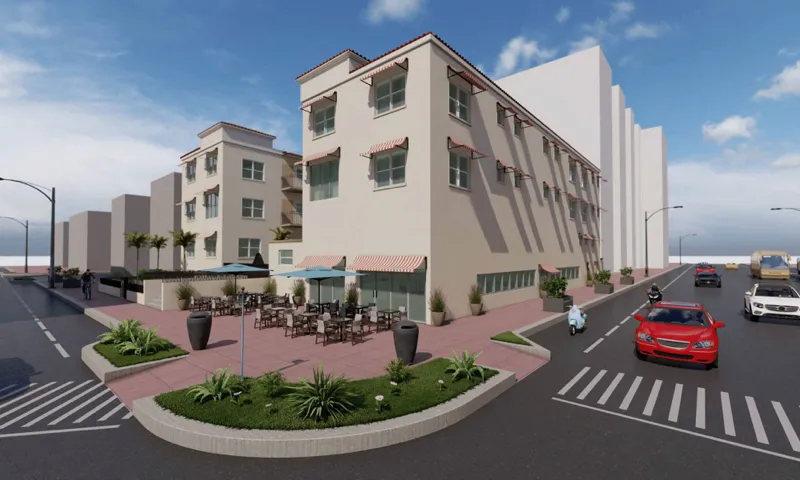 Rendering of the new hotel being developed at 2814 Collins Avenue, Miami Beach